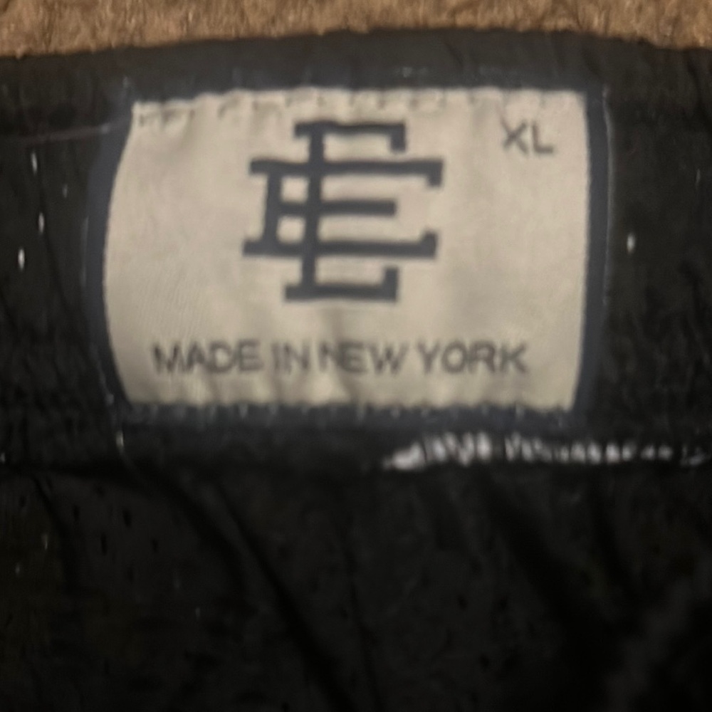 Solid Black Eric Emmanuel Mesh Shorts - image 2